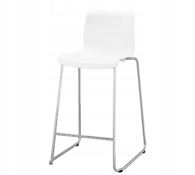 Ikea Glenn Barová stolička, biela/chrómová, 66 cm