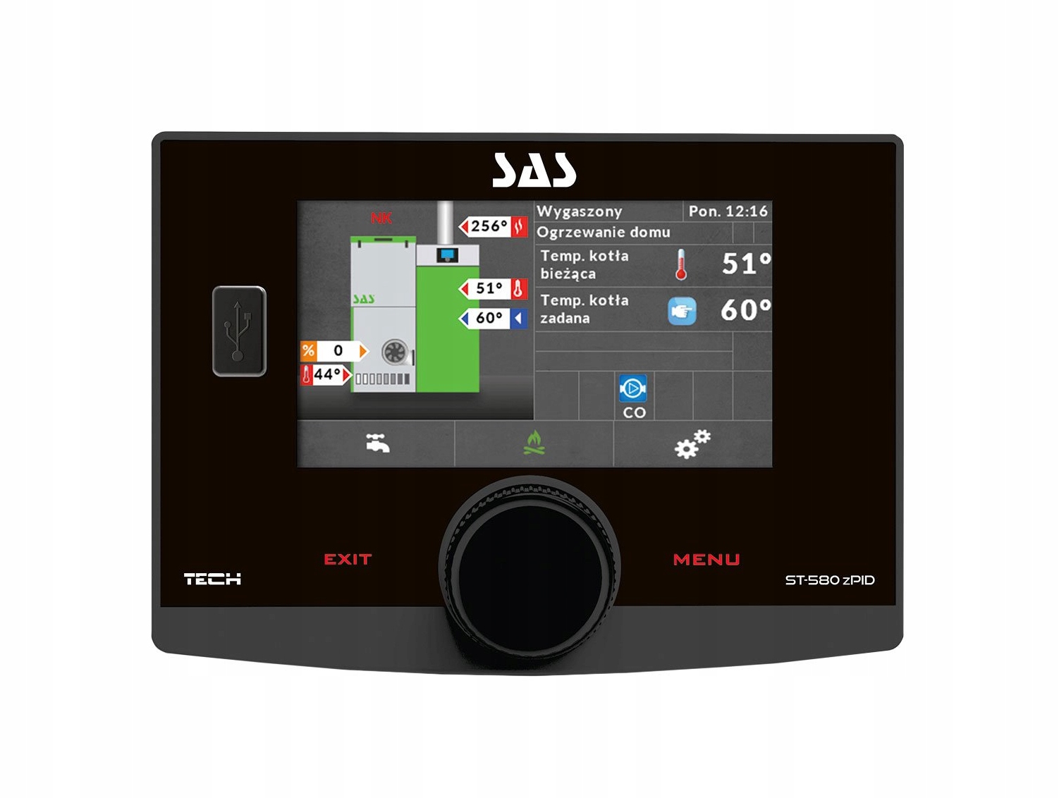 STEROWNIK SAS TECH ST-580 Z PID DO PIECA NA EKOGROSZEK SAS SPARK 5 KLASA Typ pieca inny