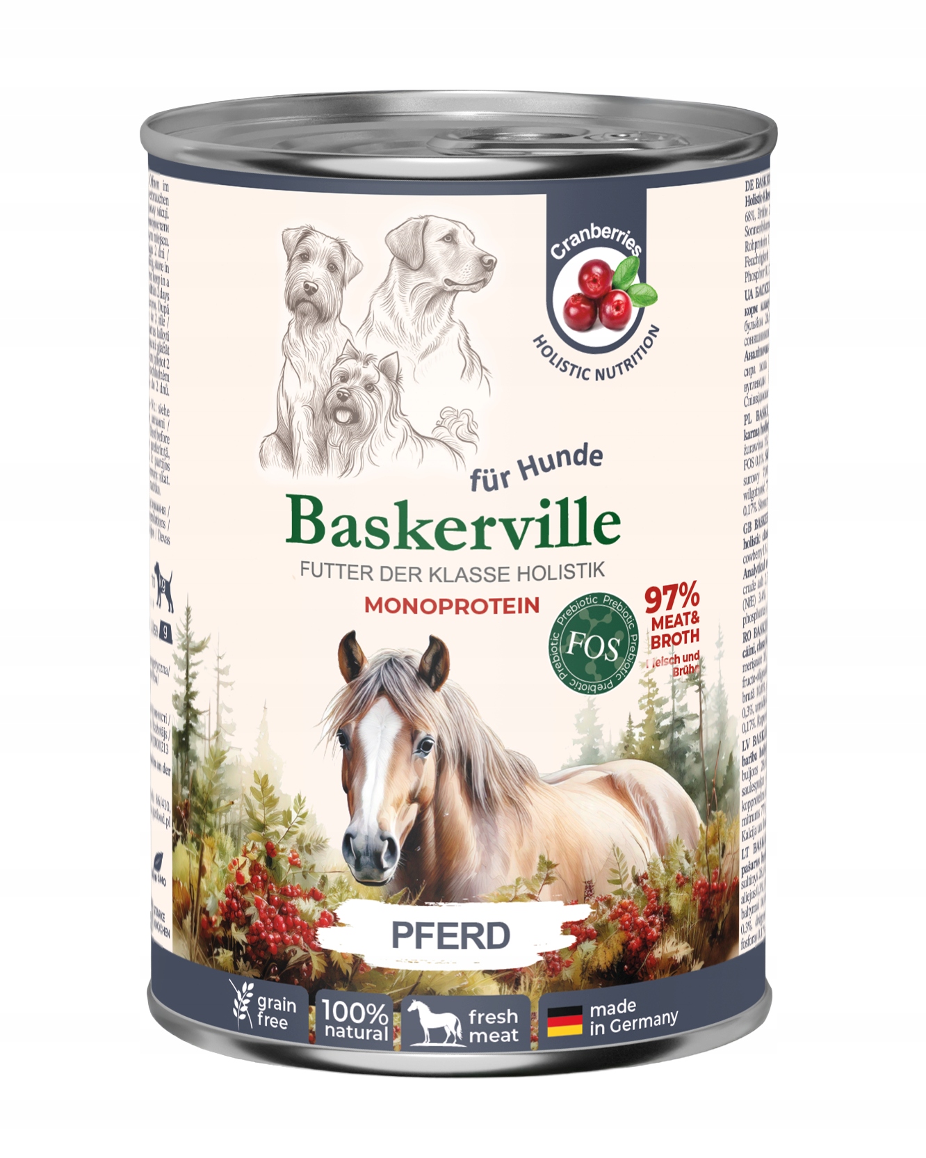 Levně Baskerville Premium vlhké krmivo pro psy Adult Konina 16x400 g