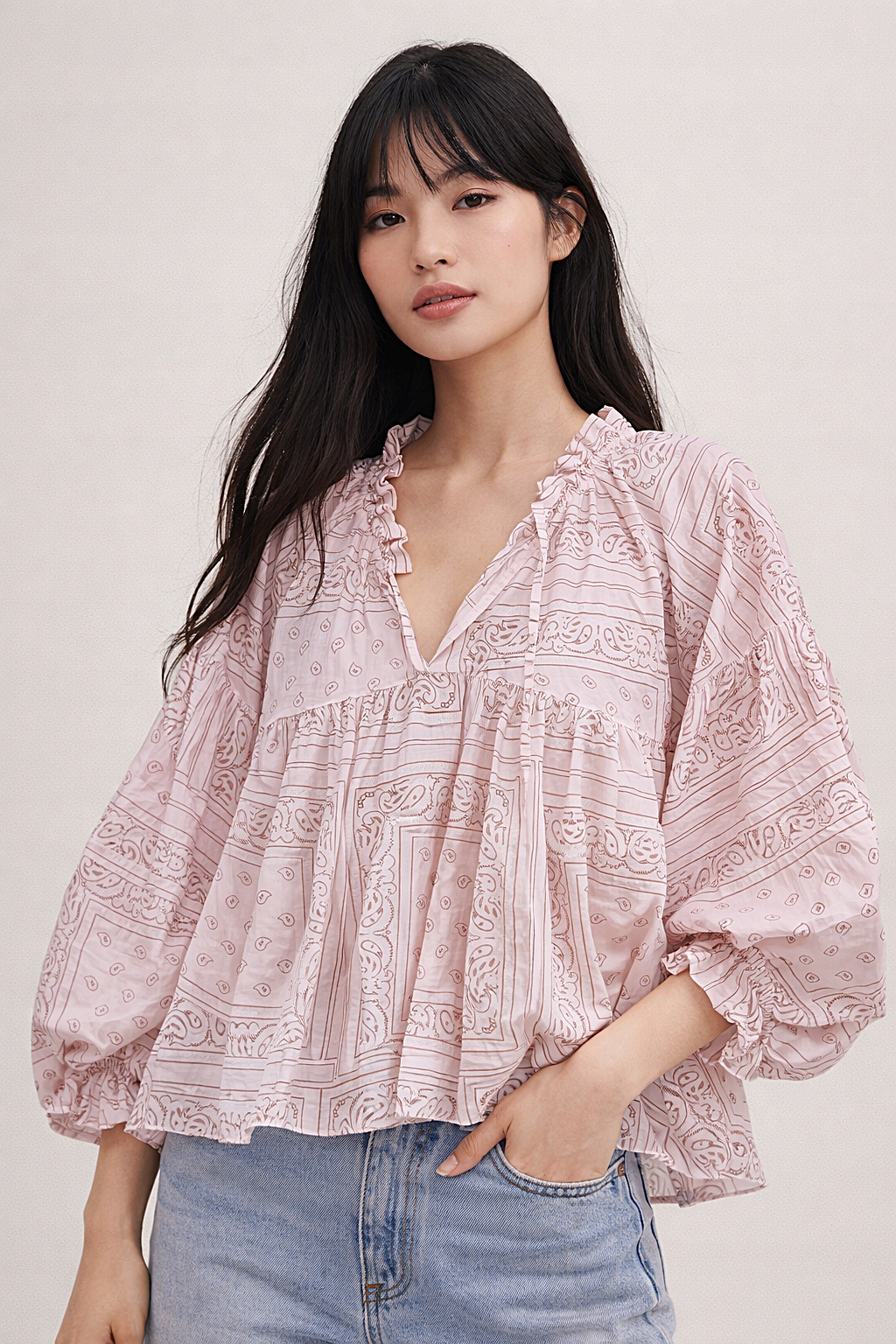 dámská halenka H Trend italská boho viskóza tencel volná lehká oversize