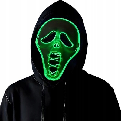 Maska Halloween Led Ghost Scream Svítící Strašidelný výkřik Ghostface One Size