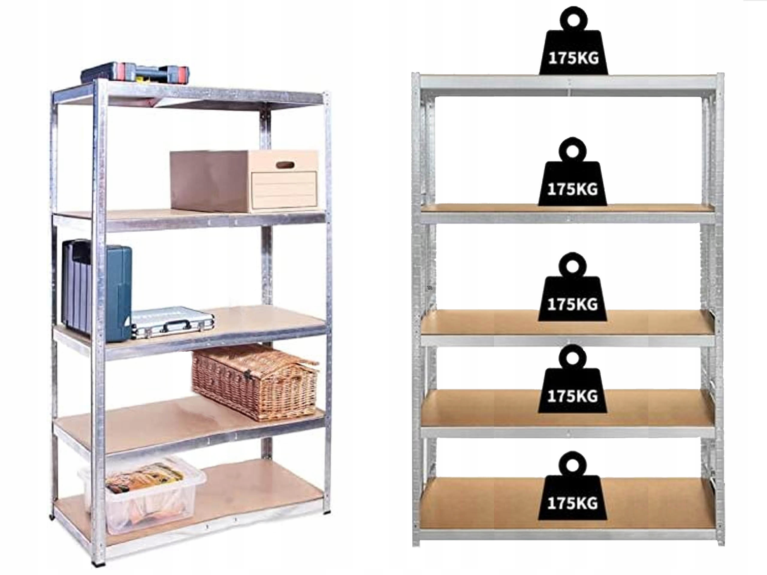 

Regał Magazynowy Warsztatowy 220x100x45 5X 200KG
