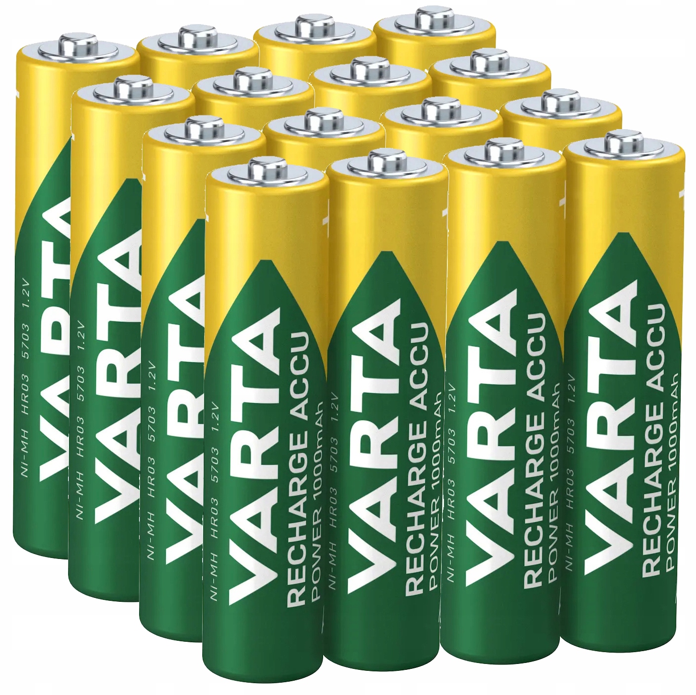16 x Akumulátorové Baterie Malé Palušky Varta R3 Aaa 1000 mAh 1,2V