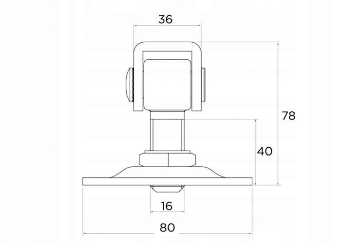 ZAWIASY DO BRAMY FURTKI ZAWIAS REGULOWANY DO PRZYKRĘCENIA M16 BLACHA 80X80 Kod producenta 61,018, M16