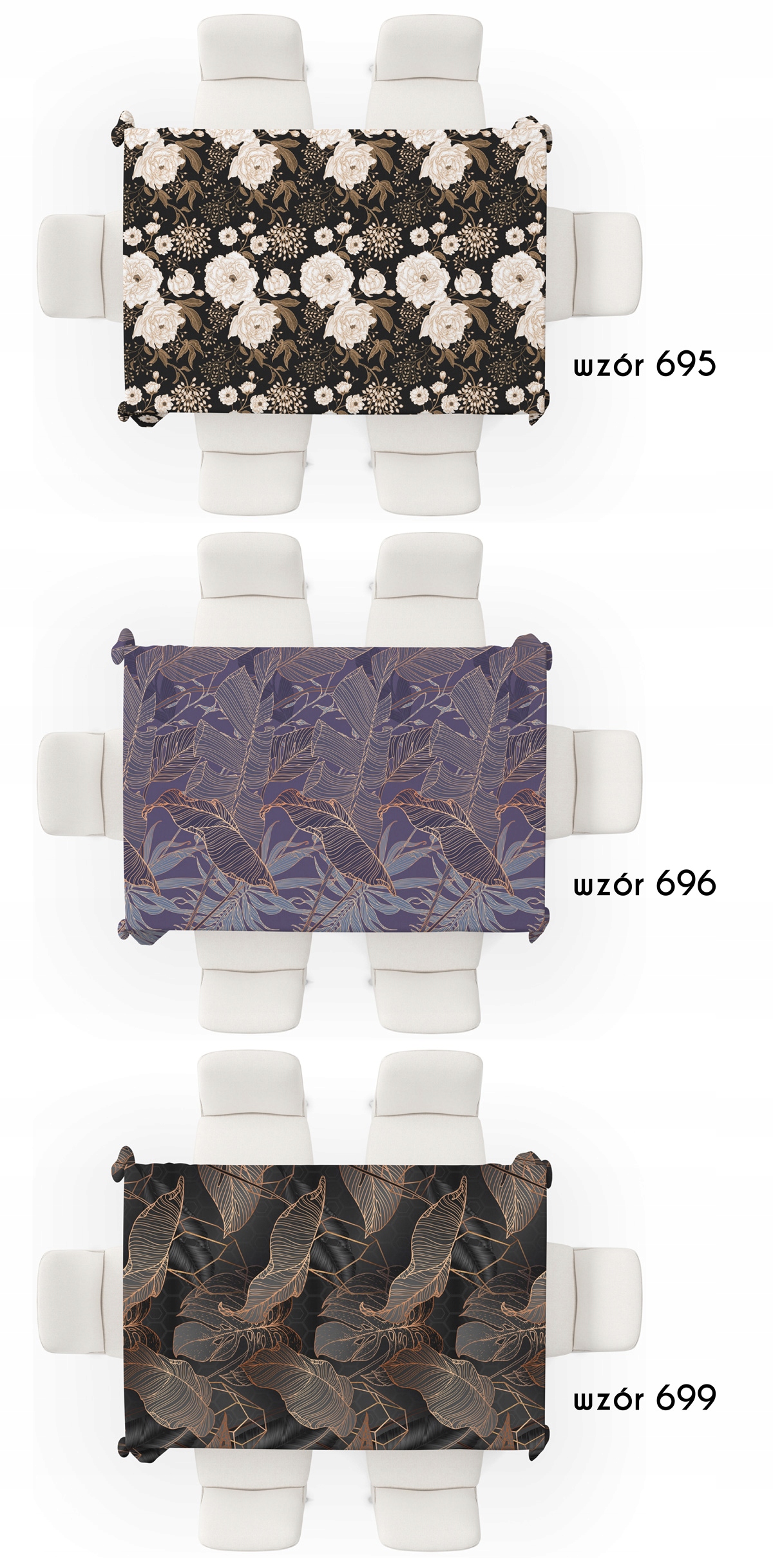 OBRUS PLAMOODPORNY 50 wzorów NA WYMIAR! co 20 cm Długość 20 cm