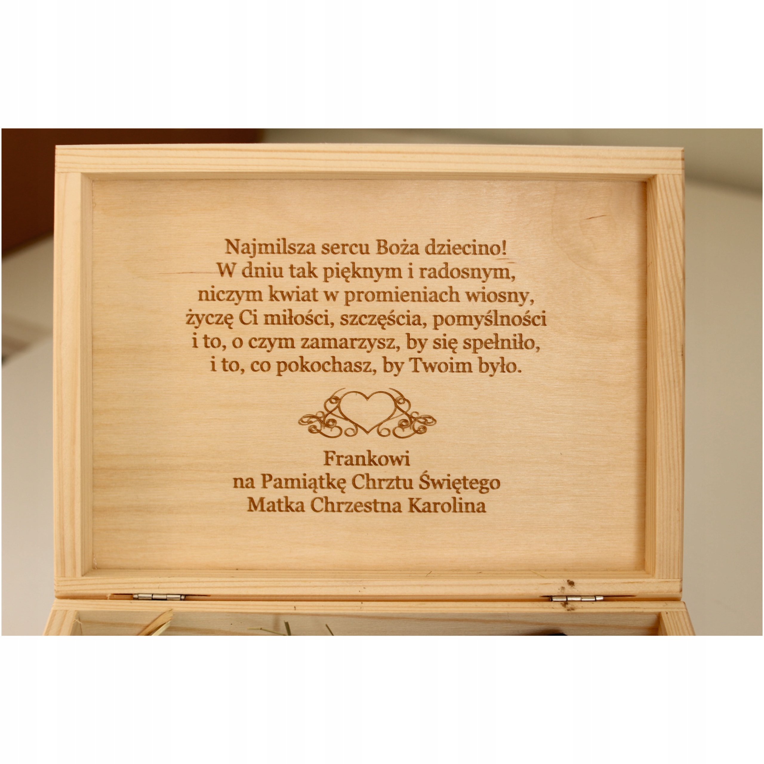 PREZENT NA CHRZEST chrzciny od chrzestnej dziadków pudełko na chrzest Marka inna marka