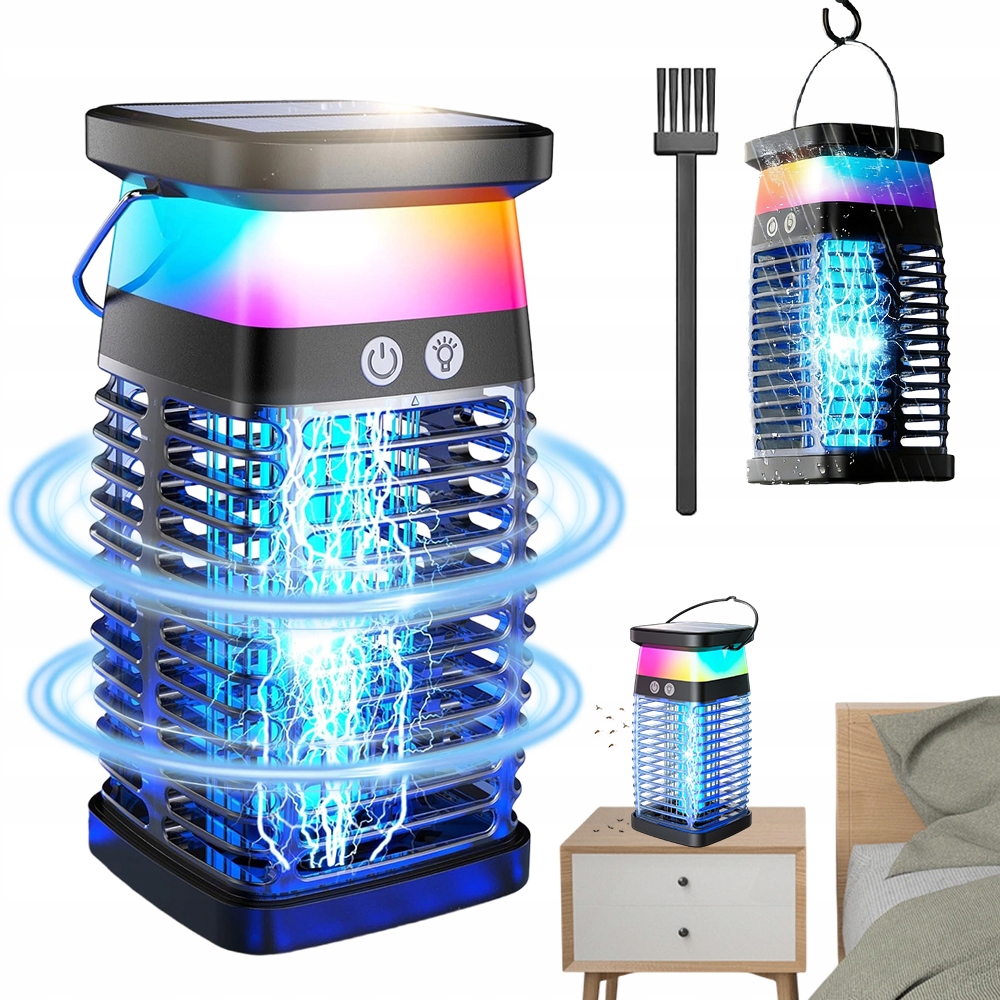 Lampa na hmyz IP68 Solární noční světlo 7 barev 2000V pro bazén Domeček