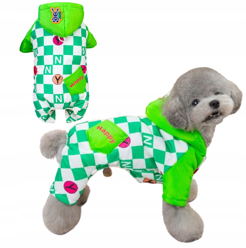 Levně Kombinéza Bunda pro psa Oblečení na zimu fleece kapuce pro 3-4 kg vel L