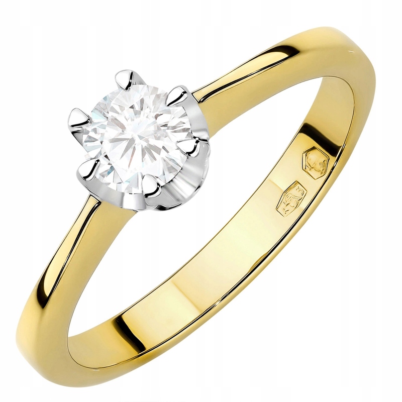 Zlatý Prstýnek pr. 585 14k Laboratorní diamant 0,30ct