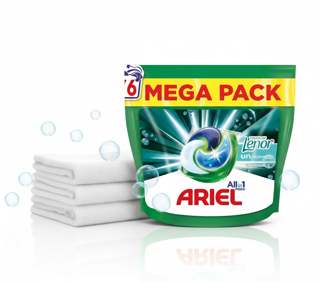 Levně Ariel Touch Of Lenor Univerzální prací Kapsle 76 kusů