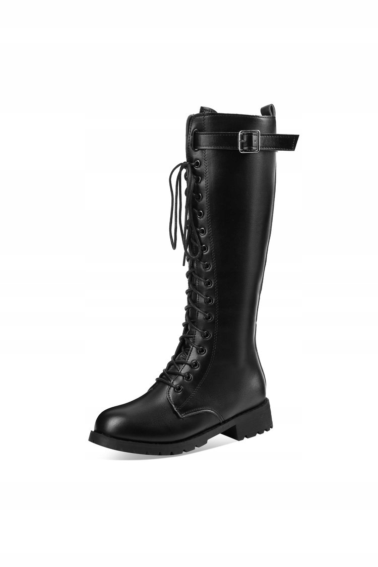 

Sznurowane buty Kozaki oficerki Muszkieterki suwak