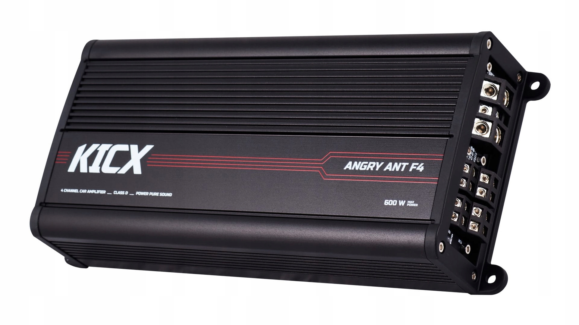 Kicx Angry Ant F4 Malý 4-kanálový Zosilňovač 4x200/300W, 2x600W Rms, Hi-Input