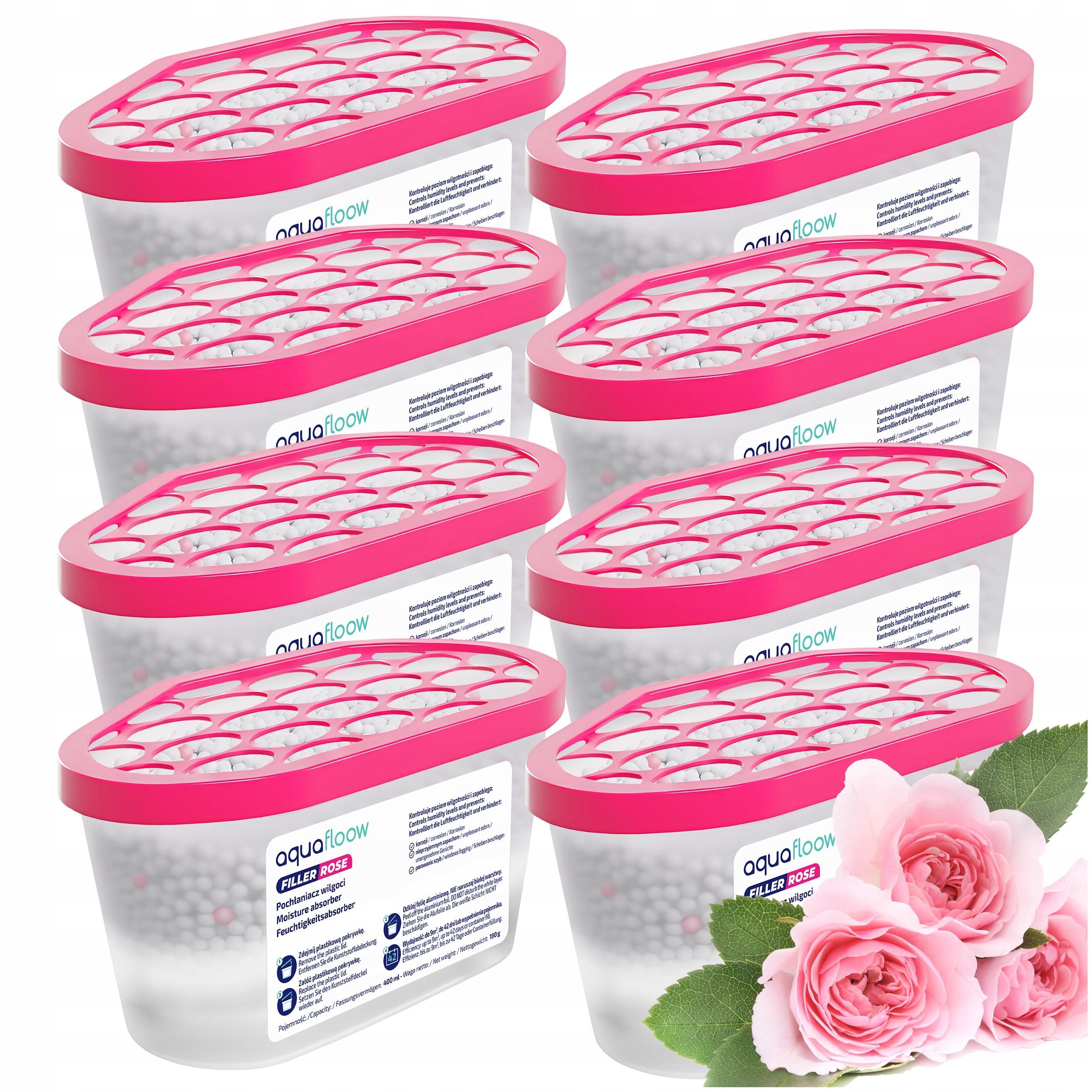 8x nedvességelnyelő párátlanító rózsa 400 ml AquaFloow
