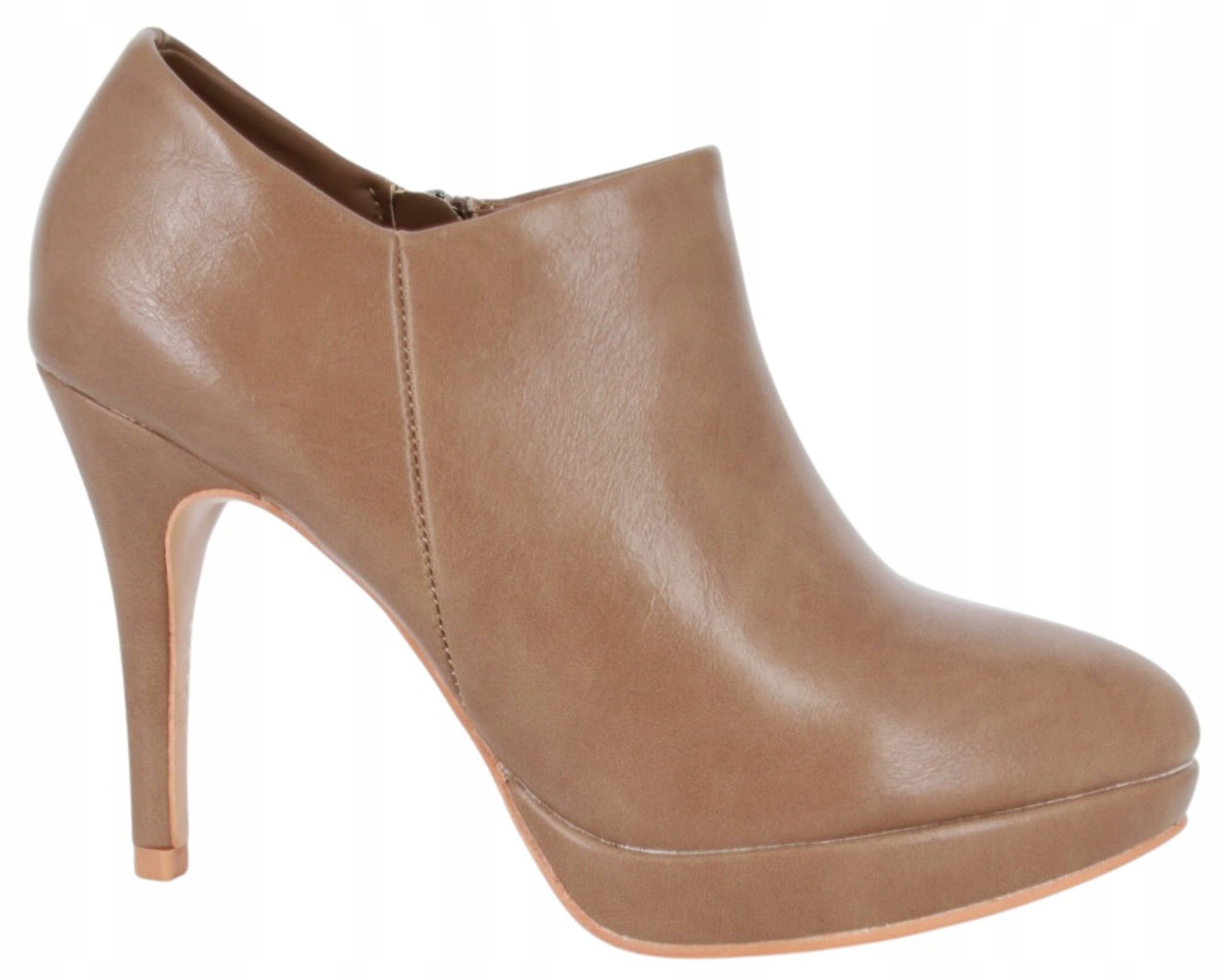Elegantní Kotníkové Boty Na Podpatku 10 cm Platforma Khaki Boty Dámské Lodičky 39
