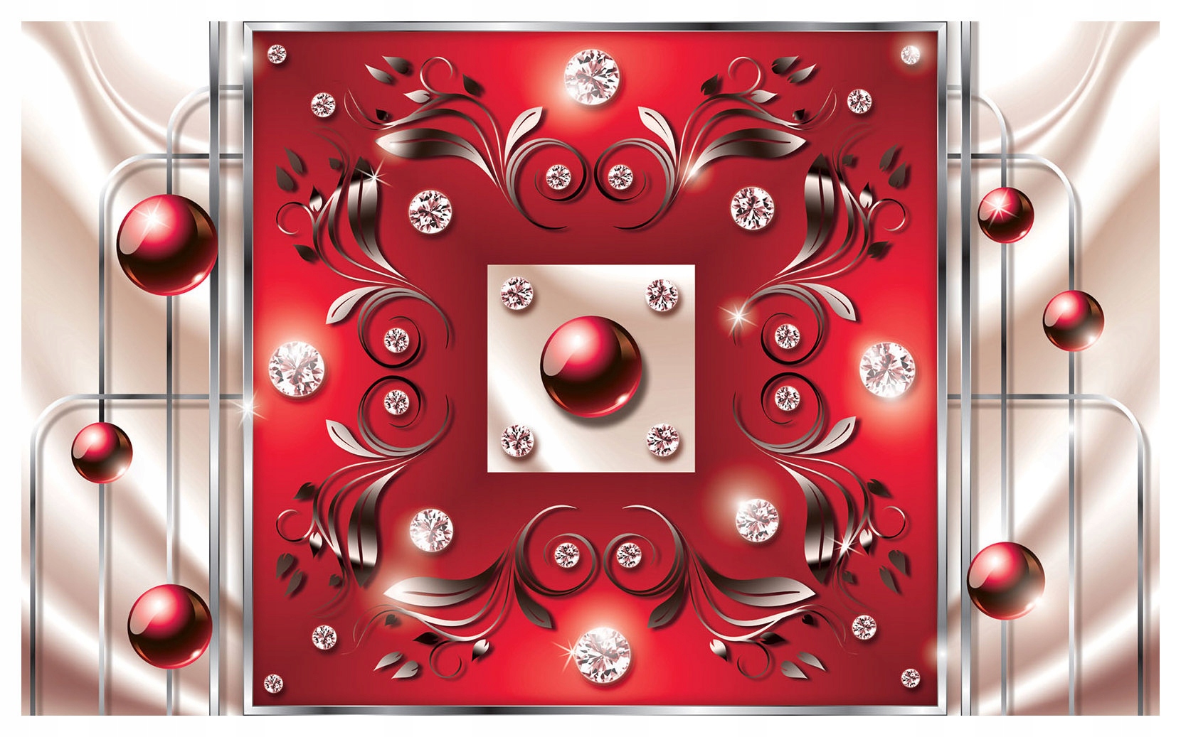 Fototapeta Červené diamanty Abstrakt Elegantní lesk 416x254 lepidlo