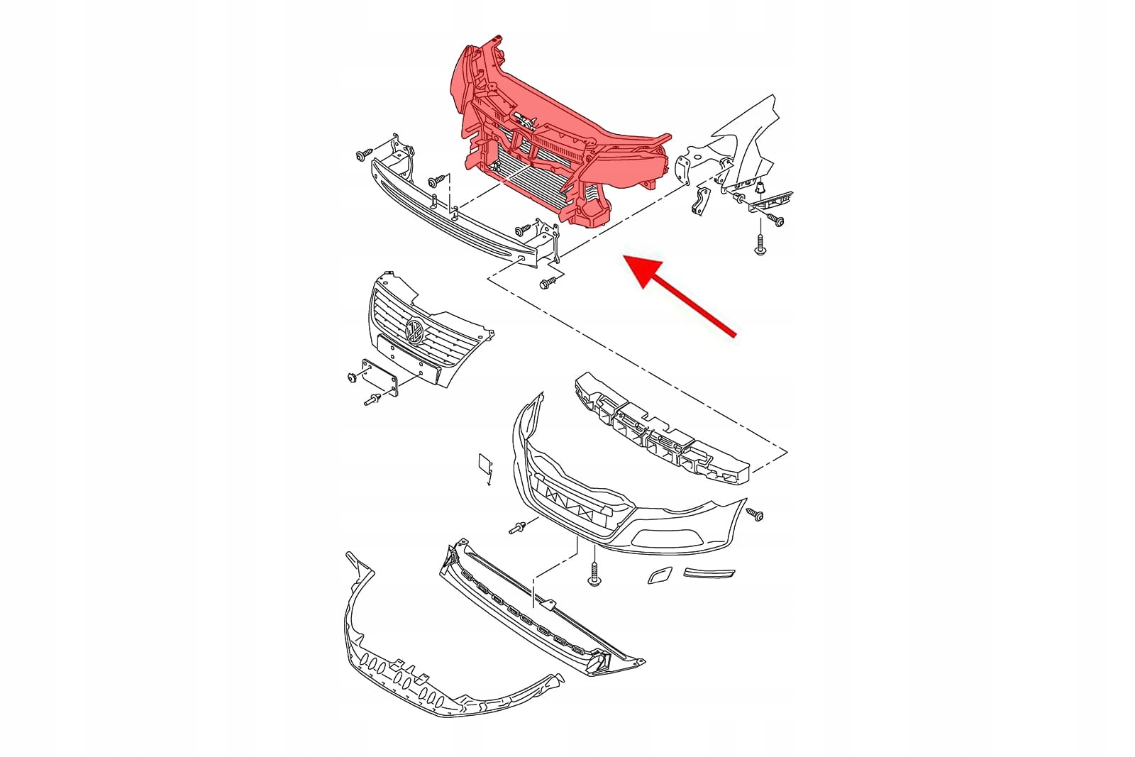PAS PRZEDNI VOLKSWAGEN PASSAT CC 08-12 3C8805588C Typ samochodu Samochody osobowe