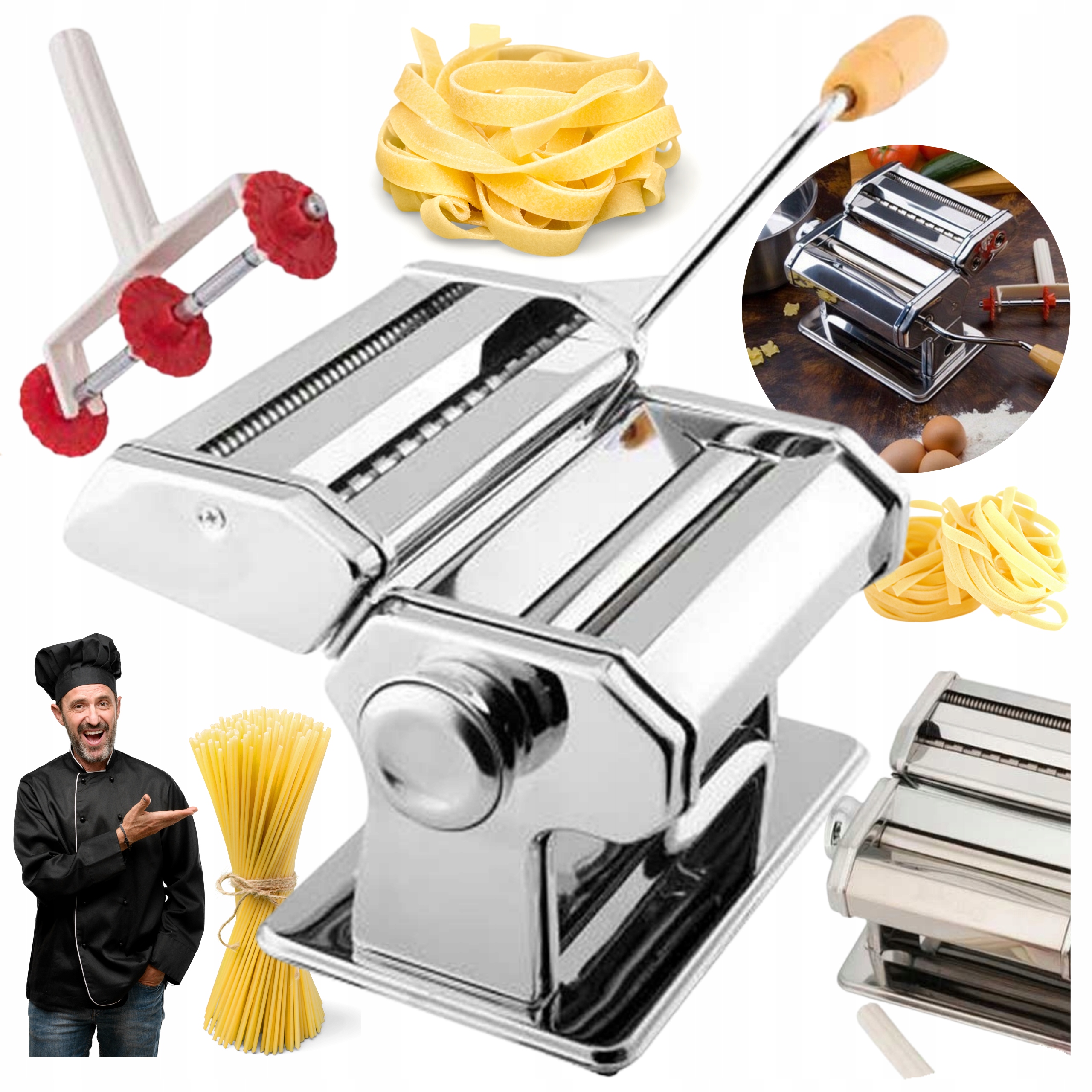 Solidna MASZYNKA do Krojenia MAKARONU CIASTA Maszynka do Robienia MAKARONU