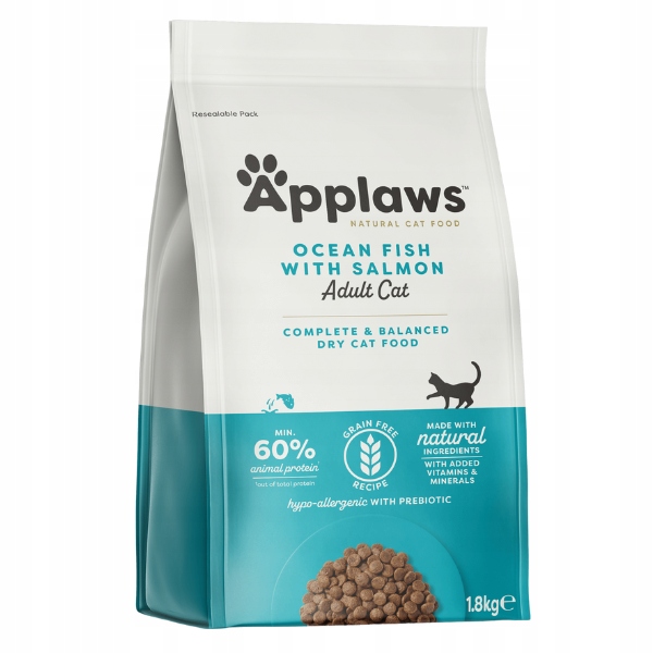 Levně Applaws Krmivo pro kočky Adult Ocean Fish &and Salmon 1,8 kg Ryba/Losos