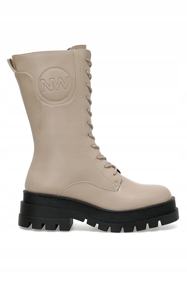 Nine West Béžové Dámské Kozačky Se Zavazováním, Silná Podrážka, 39 5 G