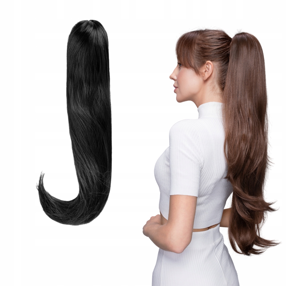 

Kucyk na klipsie 70 cm klamra Gęsty #1 czarny