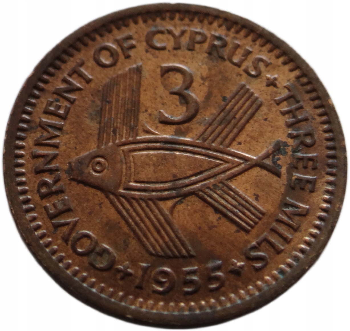 [D1986] Cypr 3 mils 1955