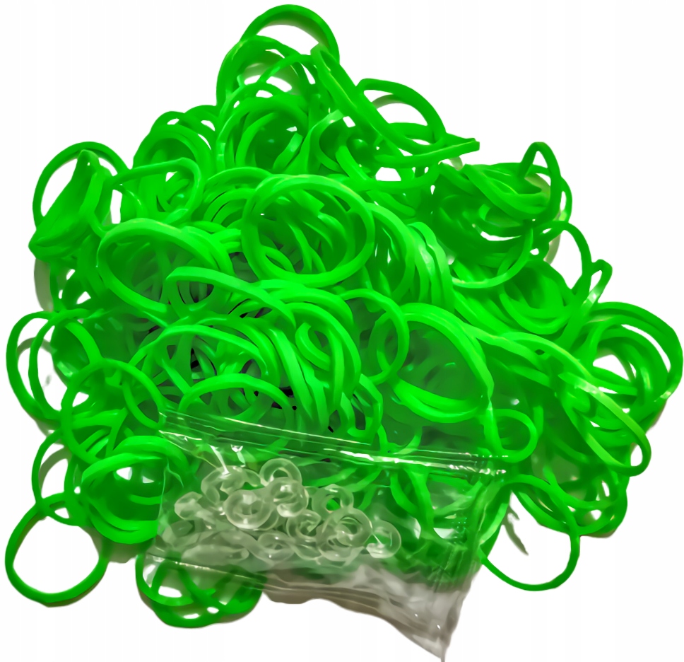 

Loom Bands Gumki Szydełko 10 Klipsów Jasny Zieleń