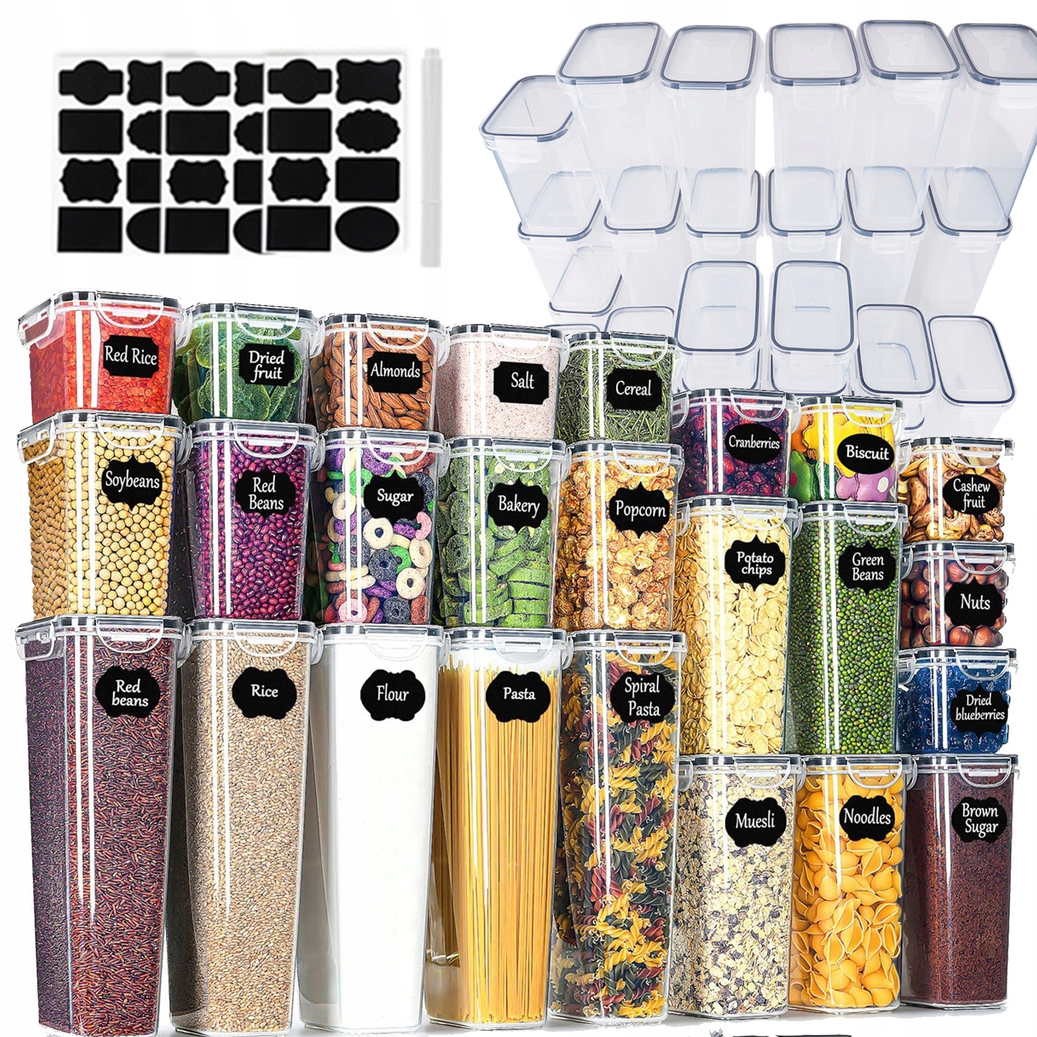 Nádoby Na Potraviny Pro Skladování Hermetické Vzduchotěsné Krabice +dárek