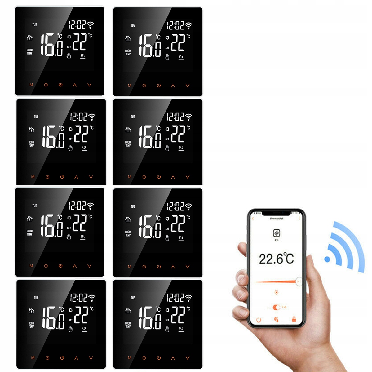 Wifi Termostat Pokojový regulátor teploty 8ks