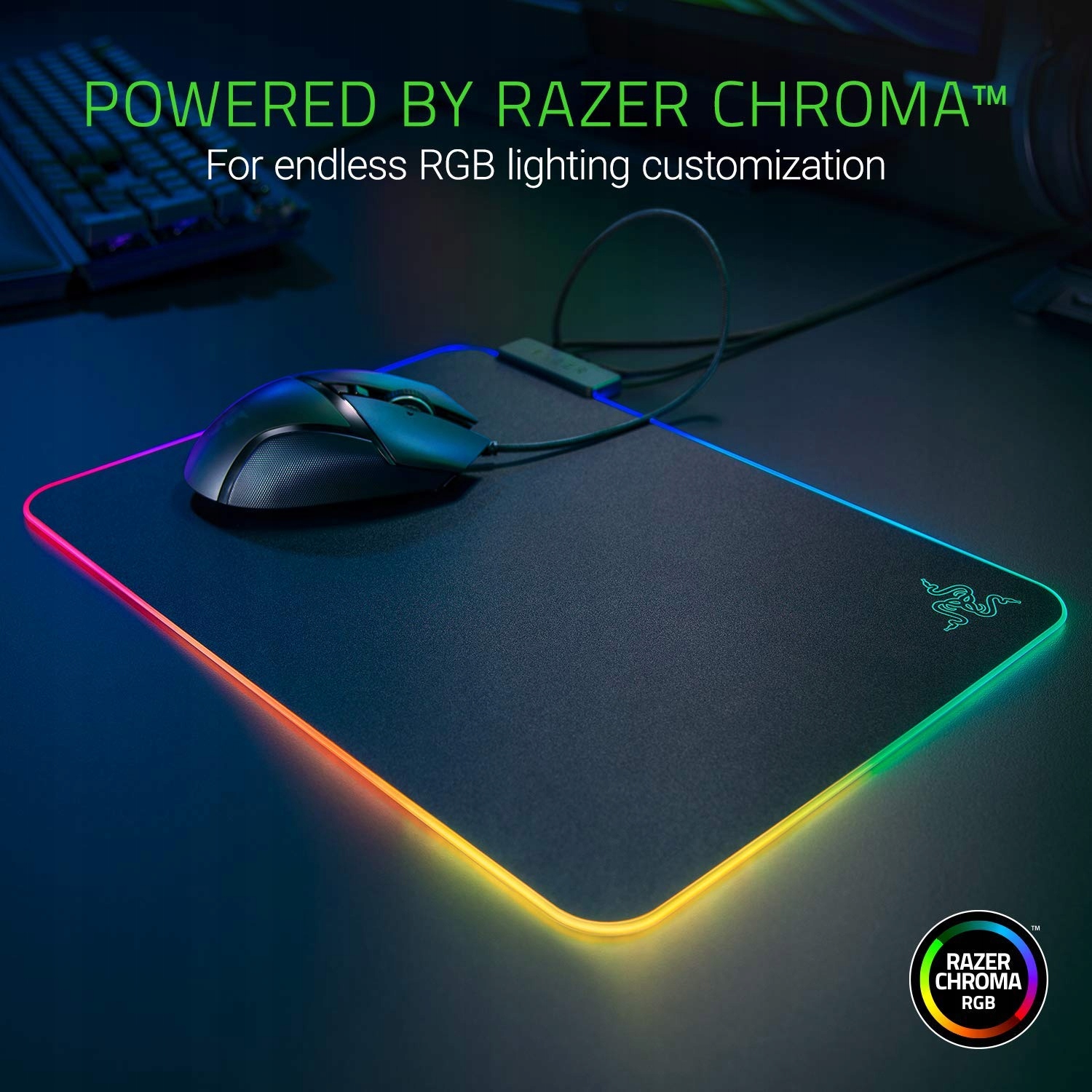 RAZER Firefly V2 Podkładka Gamingowa RGB Mikrotekstura Antypoślizgowa — miniatura 4