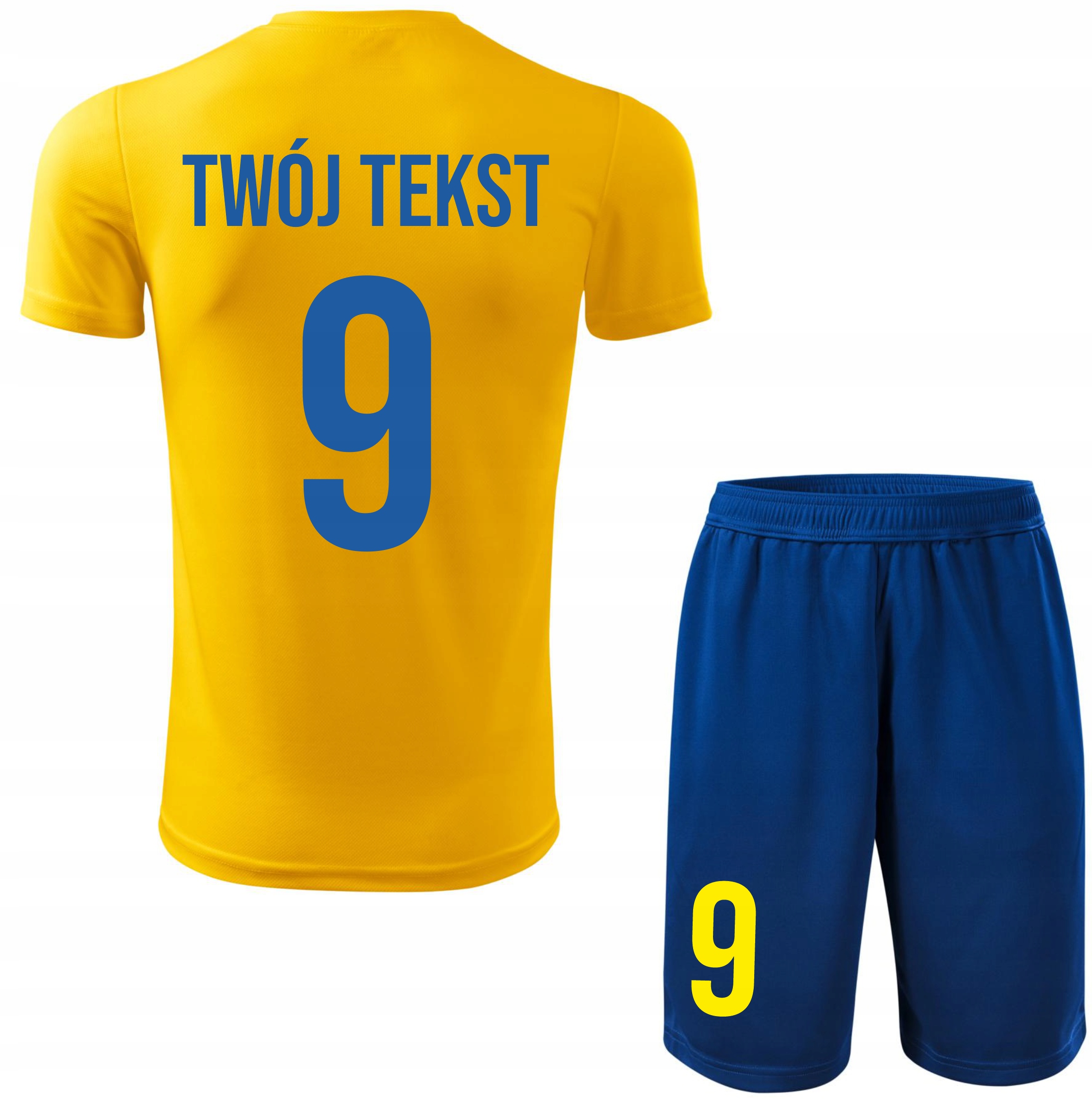 Strój piłkarski Własny Napis i Numer komplet sportowy Z Nadrukiem na Wf 146