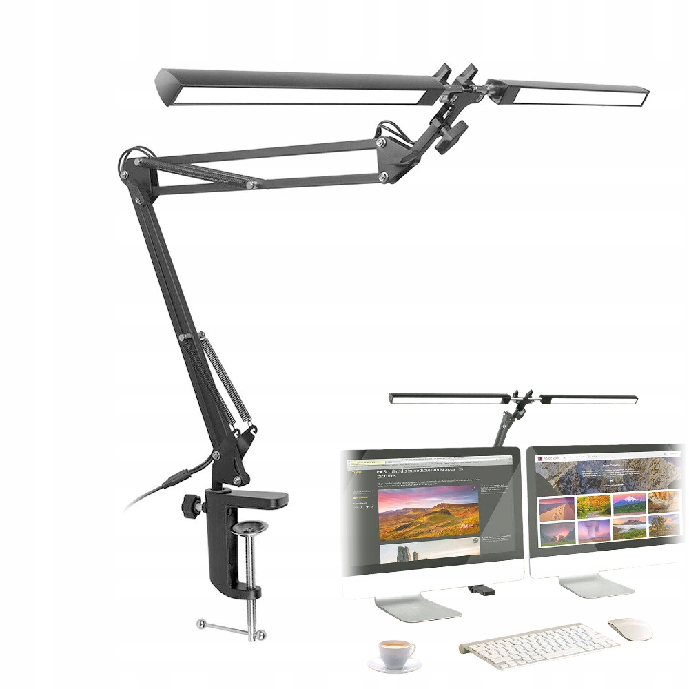 Led Stolní Lampička, Dvojitá Kreslicí Lampa, Regulace 24W