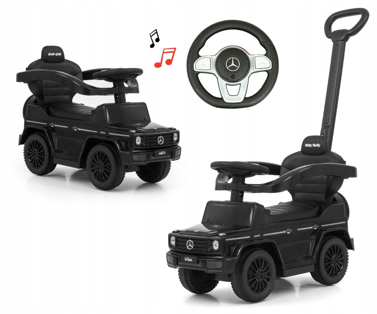 Milly Mally Pojazd z rączką Mercedes G350d Black