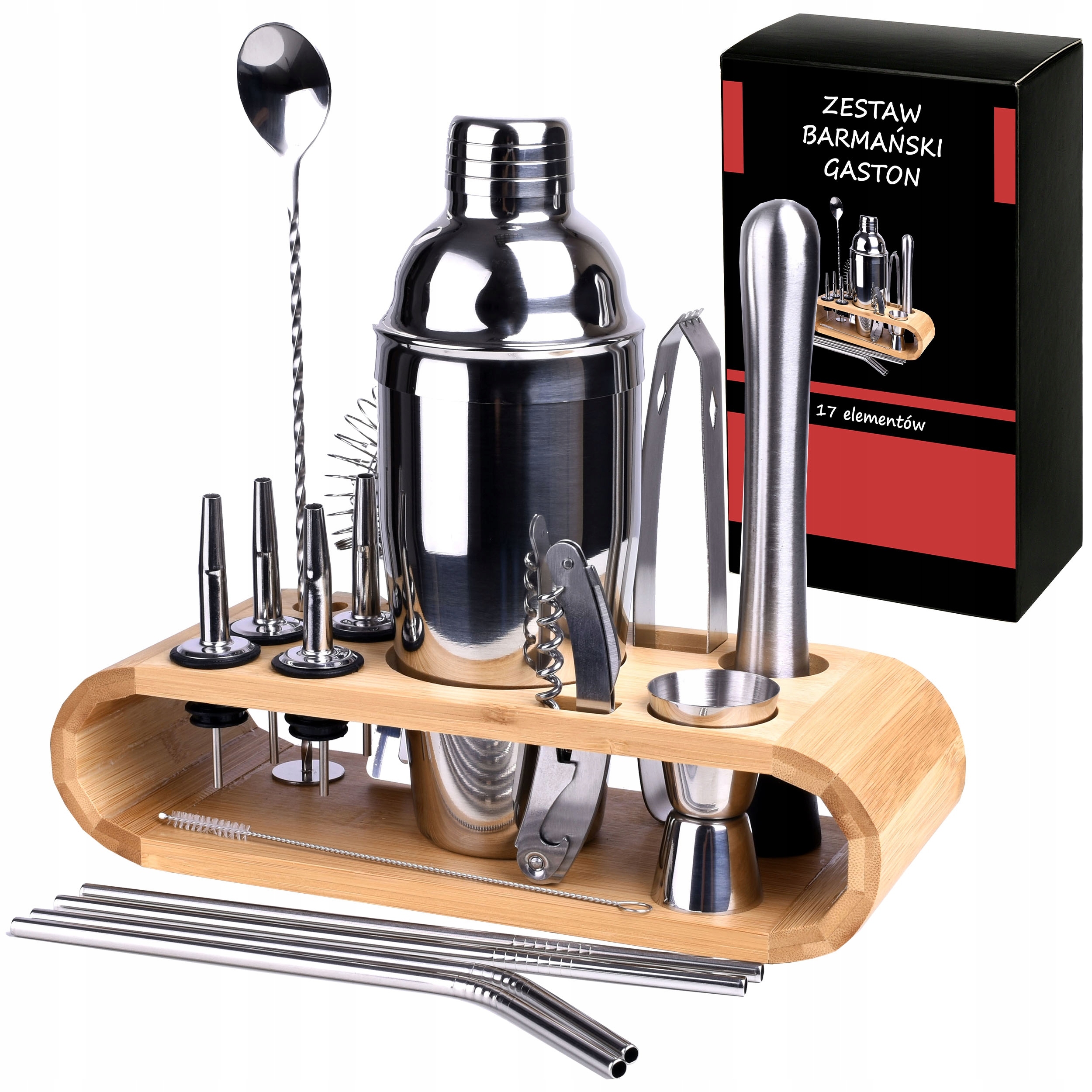 Barmanský Set Shaker Stojan Gaston 17 Prvků Pro Domácí Koktaily