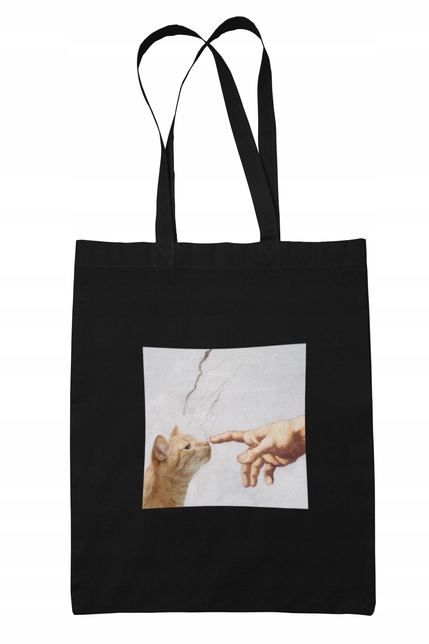 Torba Bawełniana Biała Aesthetic Kot Art Sztuka Shopper