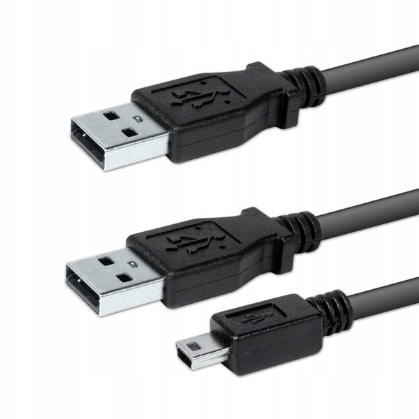 Logo USB kabel (2.0), 2x USB A (M) - miniUSB (M), 0.6m, czarny, blistr Model qww