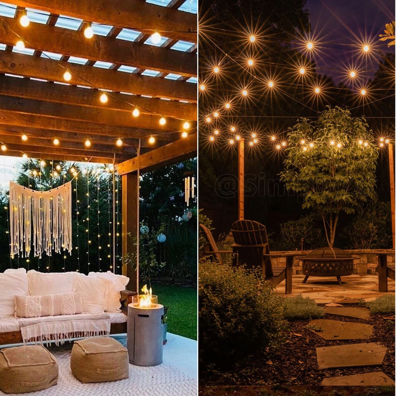 GPATIO Lampki Girlanda LED Zewnętrzna 30M 52 Żarówki G40 IP45 Wodoodporna — miniatura 7