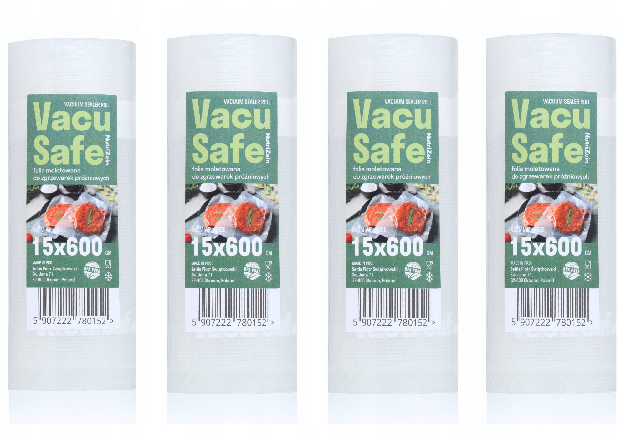 FOLIA MOLETOWANA DO ZGRZEWARKI 15x600cm 4 sztuki NutriZein