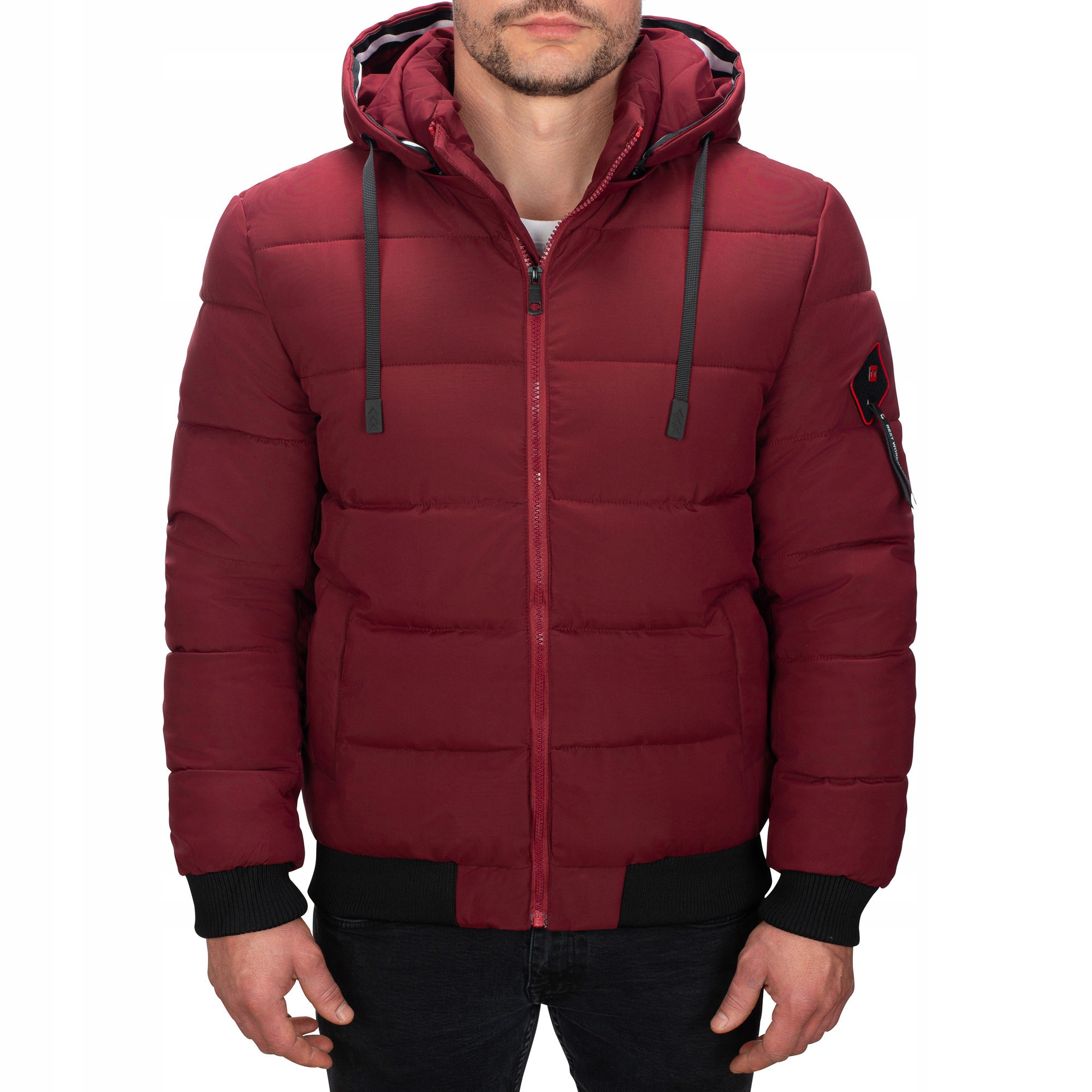 M5031-6 vel. S/48 Pánská Zimní Zateplená Prošívaná Bunda S Módní Značkou