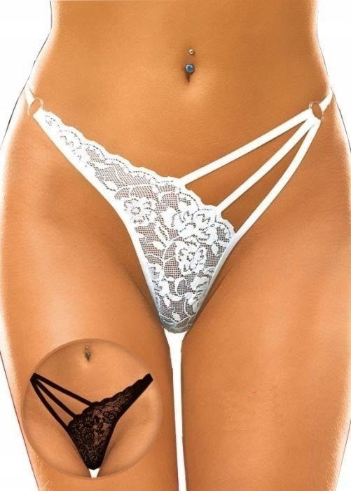 

Czarne Stringi Damskie z Paskami SoftLine 2271 S/m