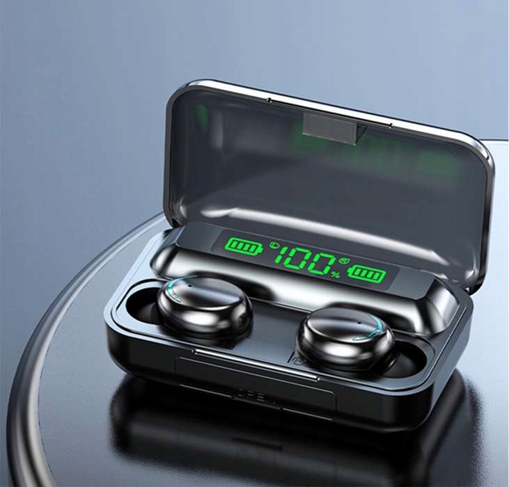 SŁUCHAWKI BEZPRZEWODOWE BLUETOOTH 5.1 + POWERBANK Transmisja sygnału Bluetooth