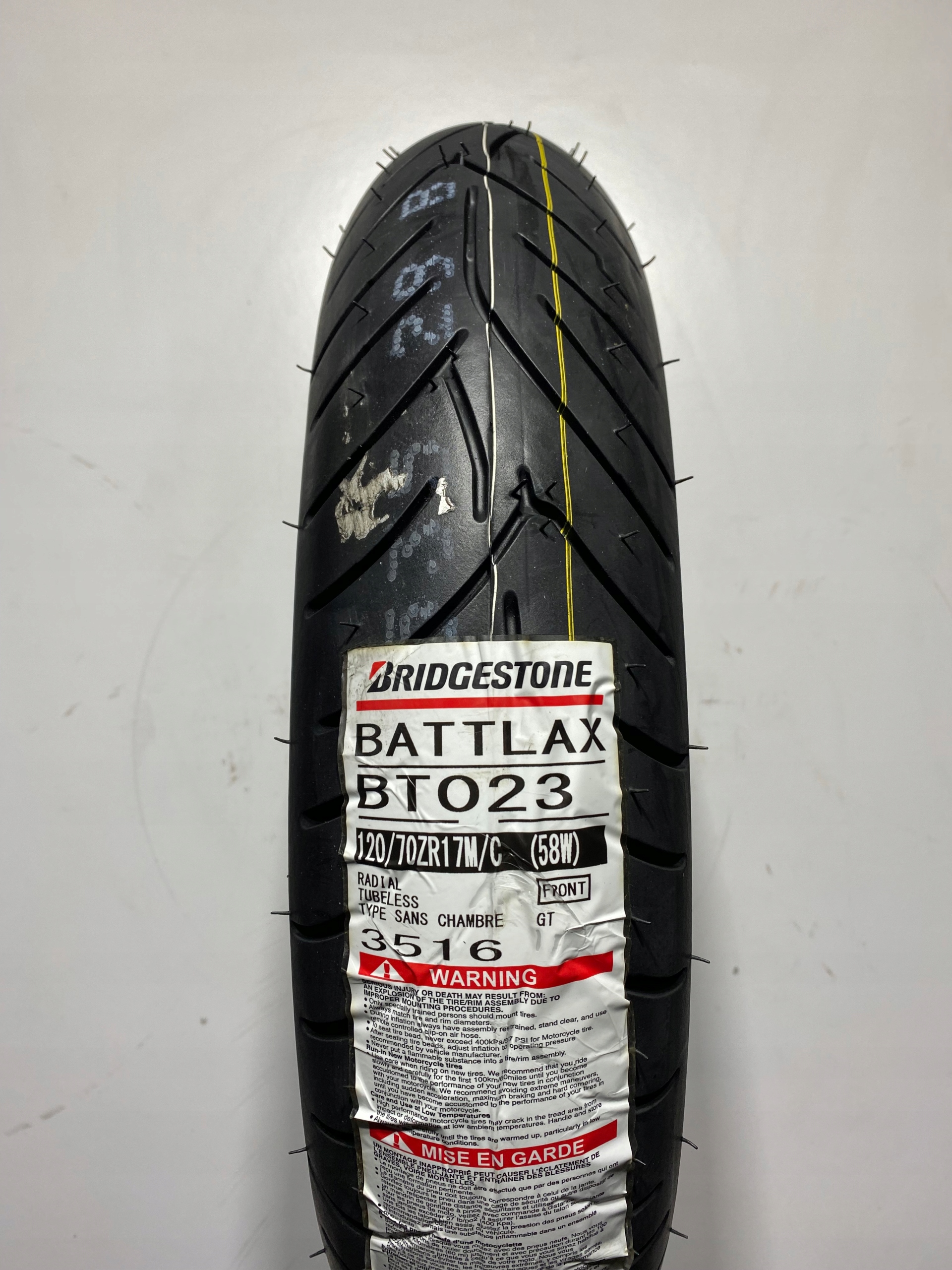 OPONY BRIDGESTONE BATTLAX BT023 GT 120/70/17 ZR Przeznaczenie przód