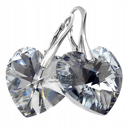 Křišťálové Náušnice Comet Heart Stříbro Arande