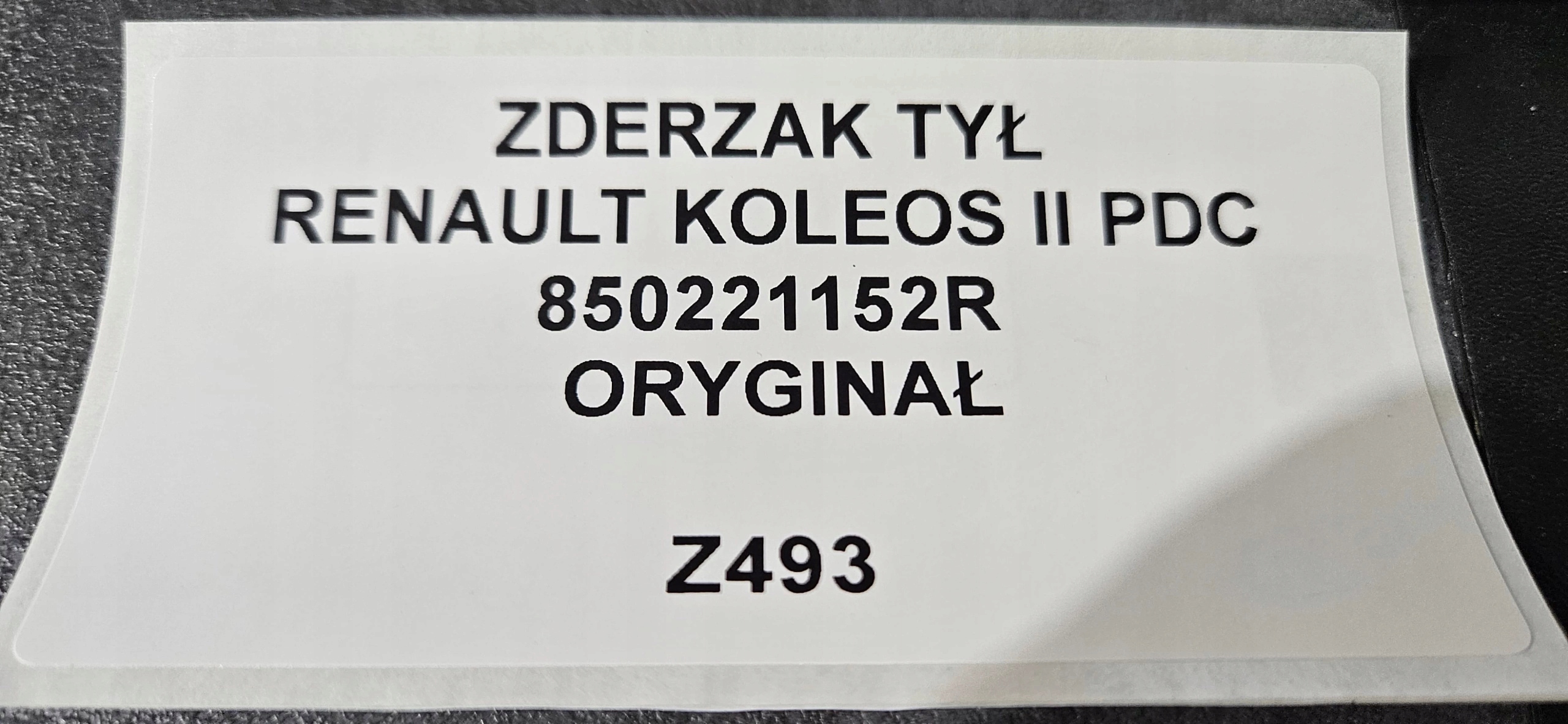 bumper rear part RENAULT KOLEOS II PDC 850221152R ORYG