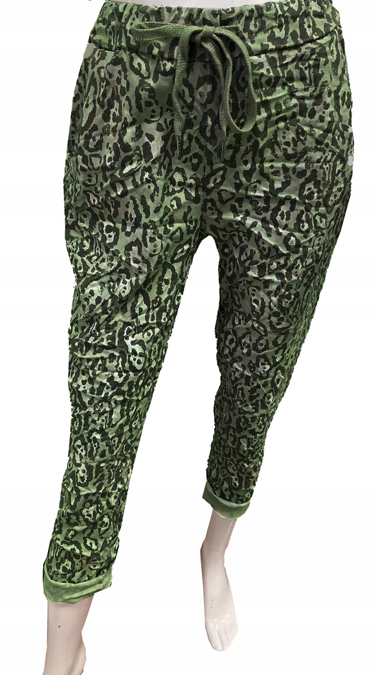 SPODNIE SOFT M L XL XXL CĘTKI PANTERKA BAGGY ITALY