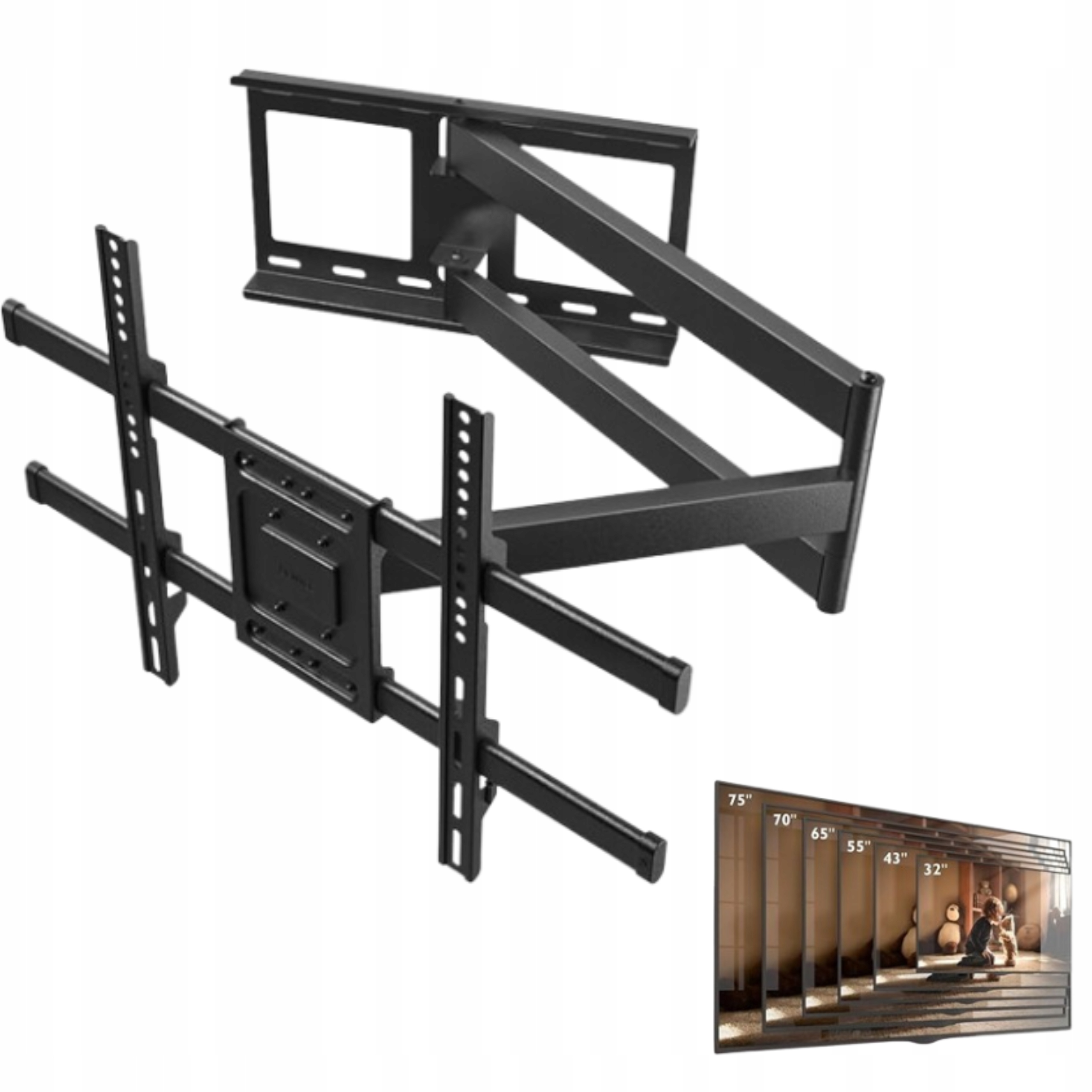 Bontec Uchwyt Ścienny Do Telewizora Z Bardzo Długim Ramieniem Przegubowym