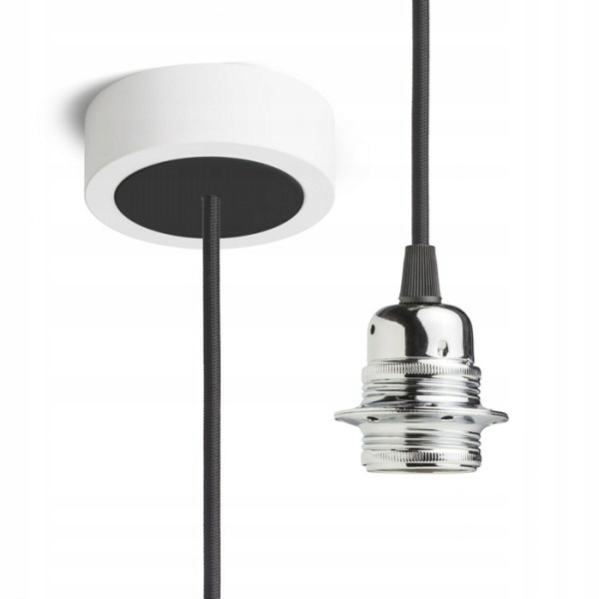 Rendl Hex závesná sada E27, 1,5m, biela/čierna/chróm, max. 28W