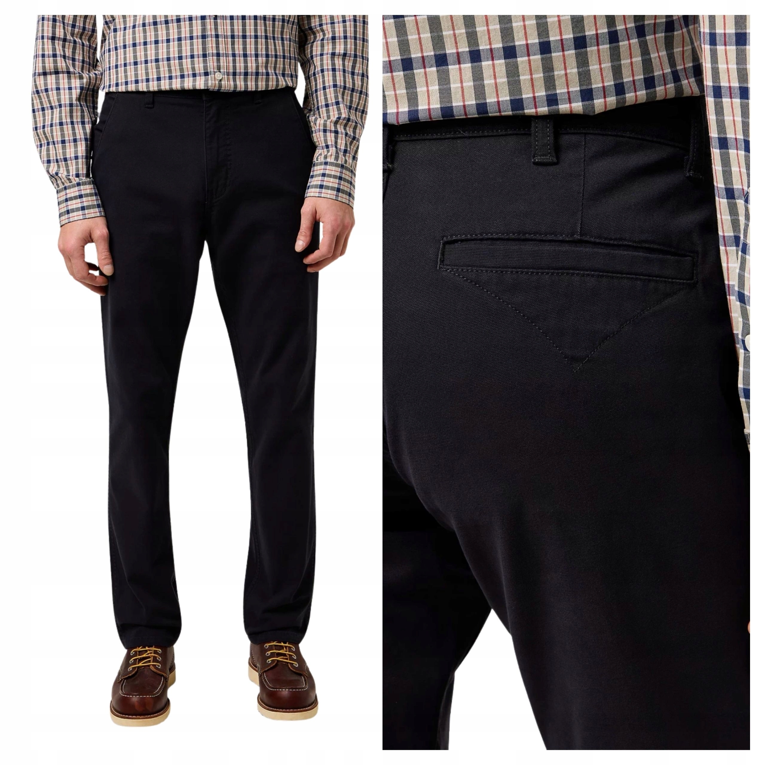 Pánské kalhoty Wrangler Regular Chino Černé Black W32 L34