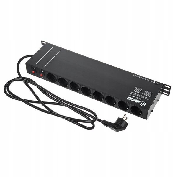 Zásuvková Lišta Rack 19" 1U Adam Hall 874716 16 zásuvek Přepěťová ochrana