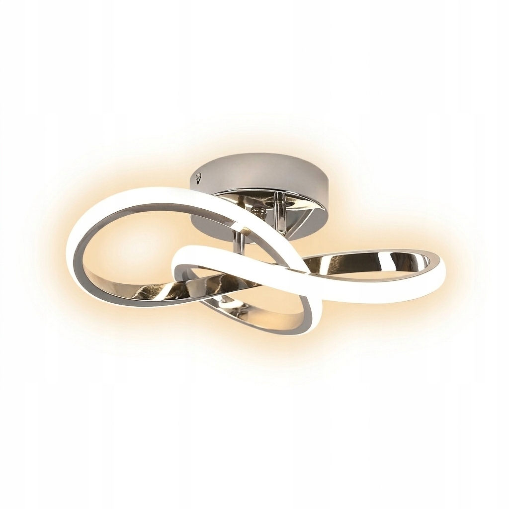 LAMPA SUFITOWA LED ŻYRANDOL PLAFON CHROM NOWOCZESNA DO KUCHNI 30W 3000K