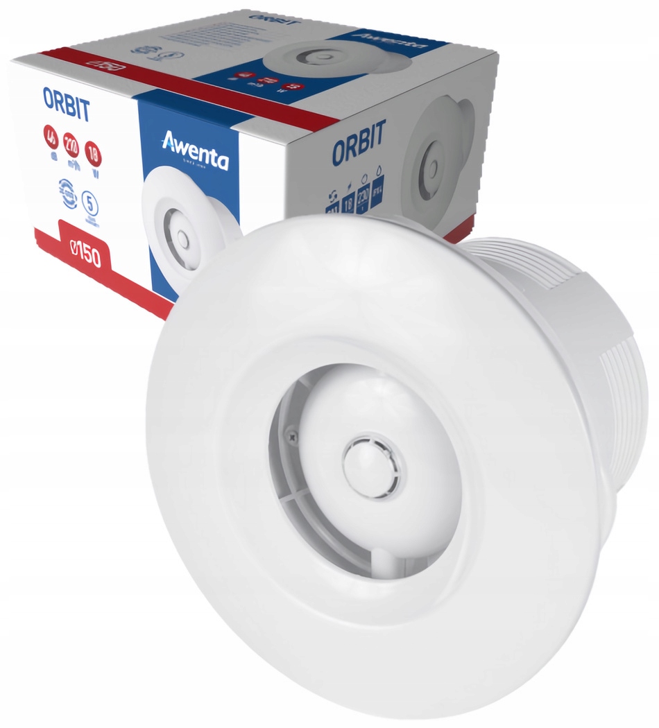 Wentylator sufitowy z czujnikiem wilgoci Awenta Orbit fi 150 mm WXO150H